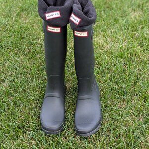 Hunter Original Women's Tall Rain Boots Matte Black Sz 10